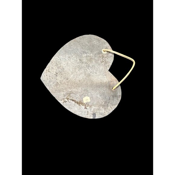 VTG 'Love Never Fails' Slate Wall Sign Heart Shaped Folk Art Hand Painted Roses - Picture 3 of 7